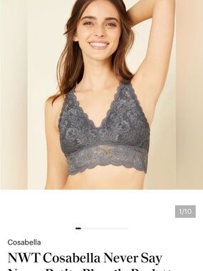 Cosabella never say never Lace Bralette petite M in Charcoal Gray Anthracite